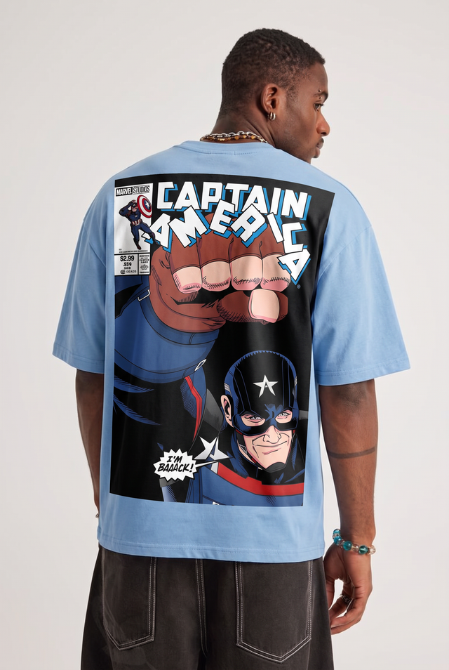 Captain America – I'm Back Comic Cover Oversized T-Shirt – image 2