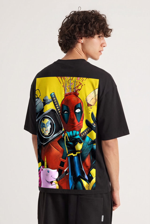 Deadpool & Wolverine – Split Mask Oversized T-Shirt – image 3