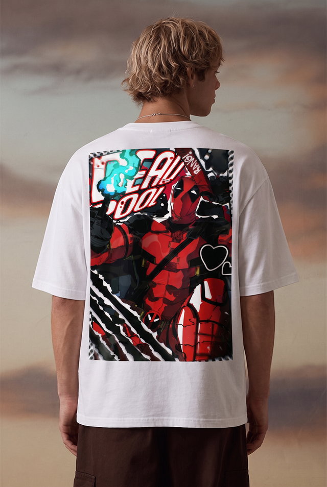Deadpool – Maximum Effort White Oversized T-Shirt – image 2