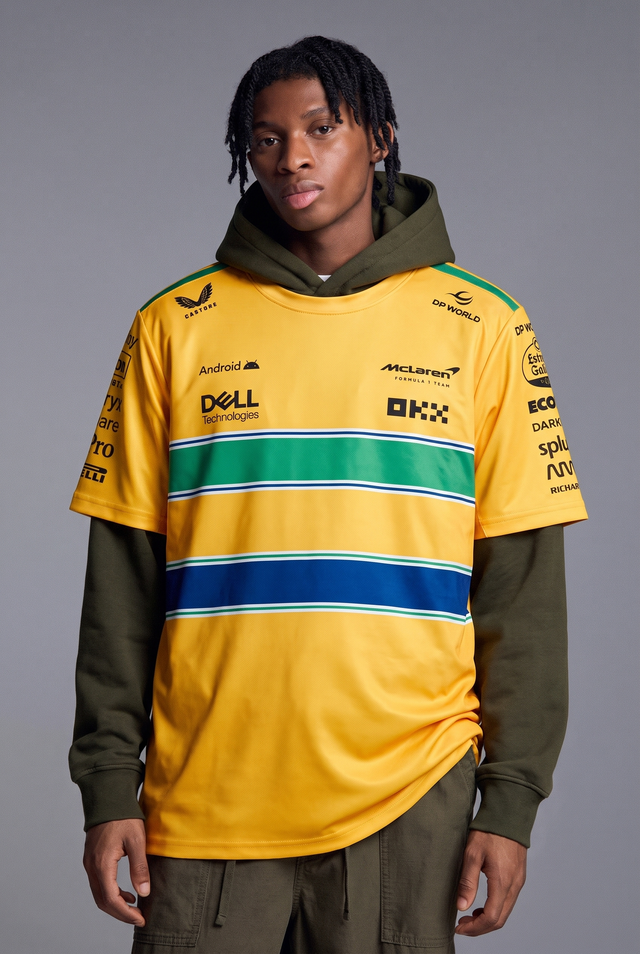Ayrton Senna X McLaren Team Set Up Oversized T-Shirt Yellow