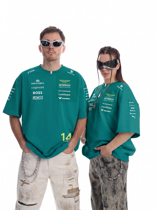 Aston Martin F1 Fernando Alonso Team T-shirt for Men Green
