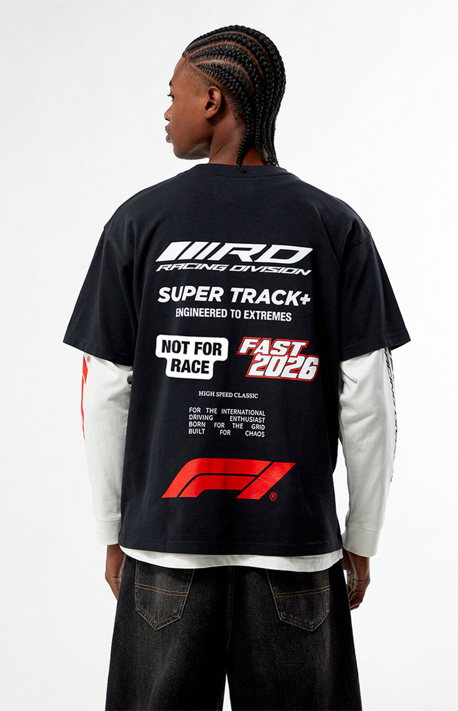 F1 Racing Division Super Track Oversized T-Shirt – Black