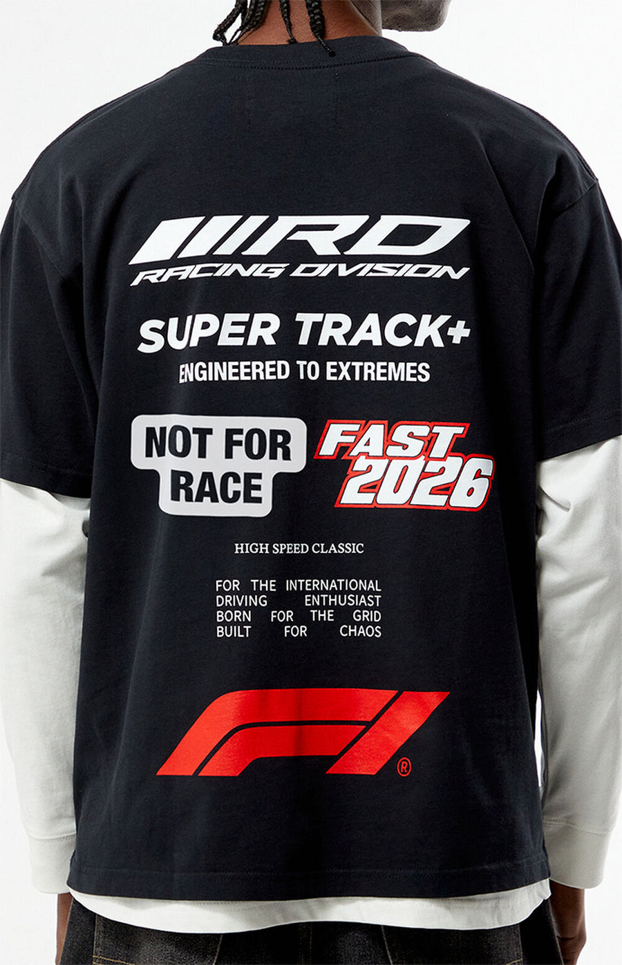 F1 Racing Division Super Track Oversized T-Shirt – Black
