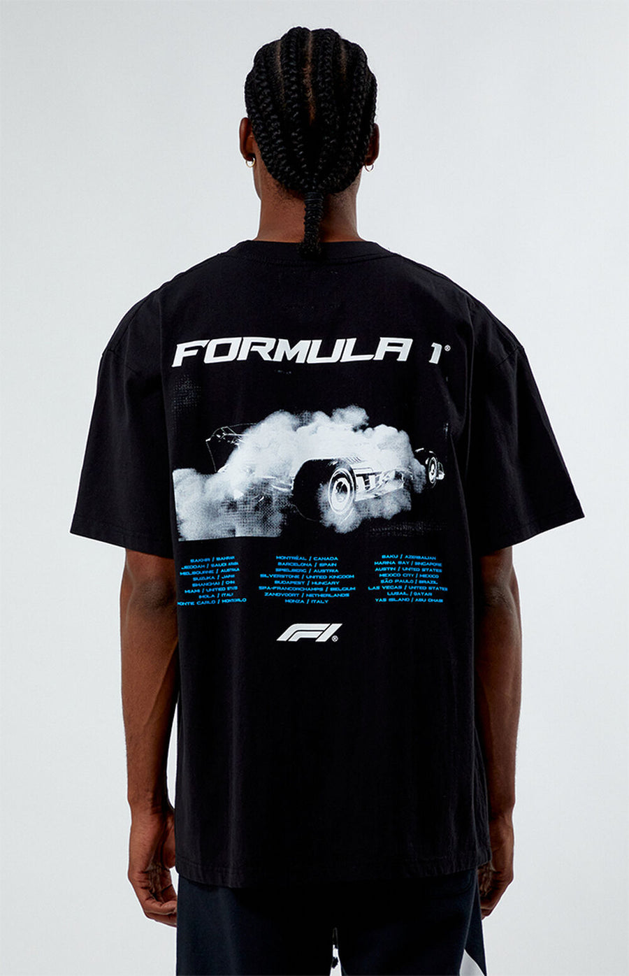 Formula 1 Smoke Burnout World Tour Oversized T-Shirt – Black