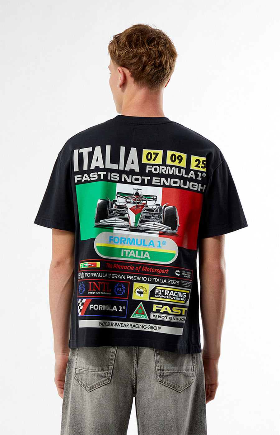 F1 Italia Fast Is Not Enough Oversized T-Shirt – Black