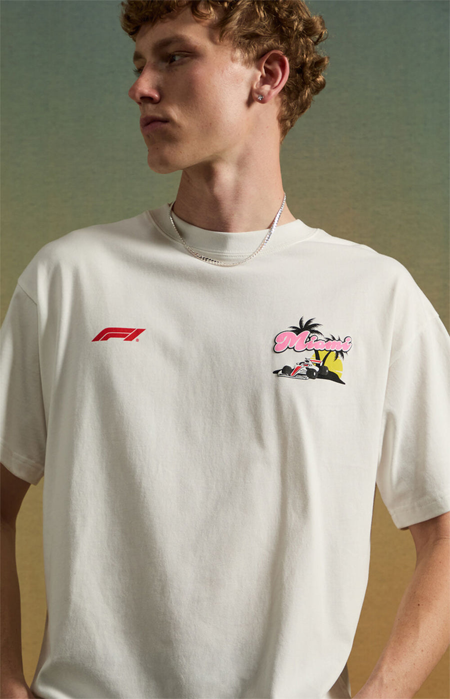 F1 Miami Sun, Sand & Speed Oversized T-Shirt – White