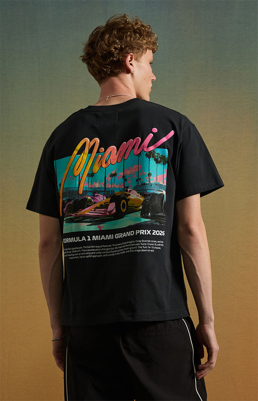 F1 Miami Grand Prix Sunset Oversized T-Shirt – Black