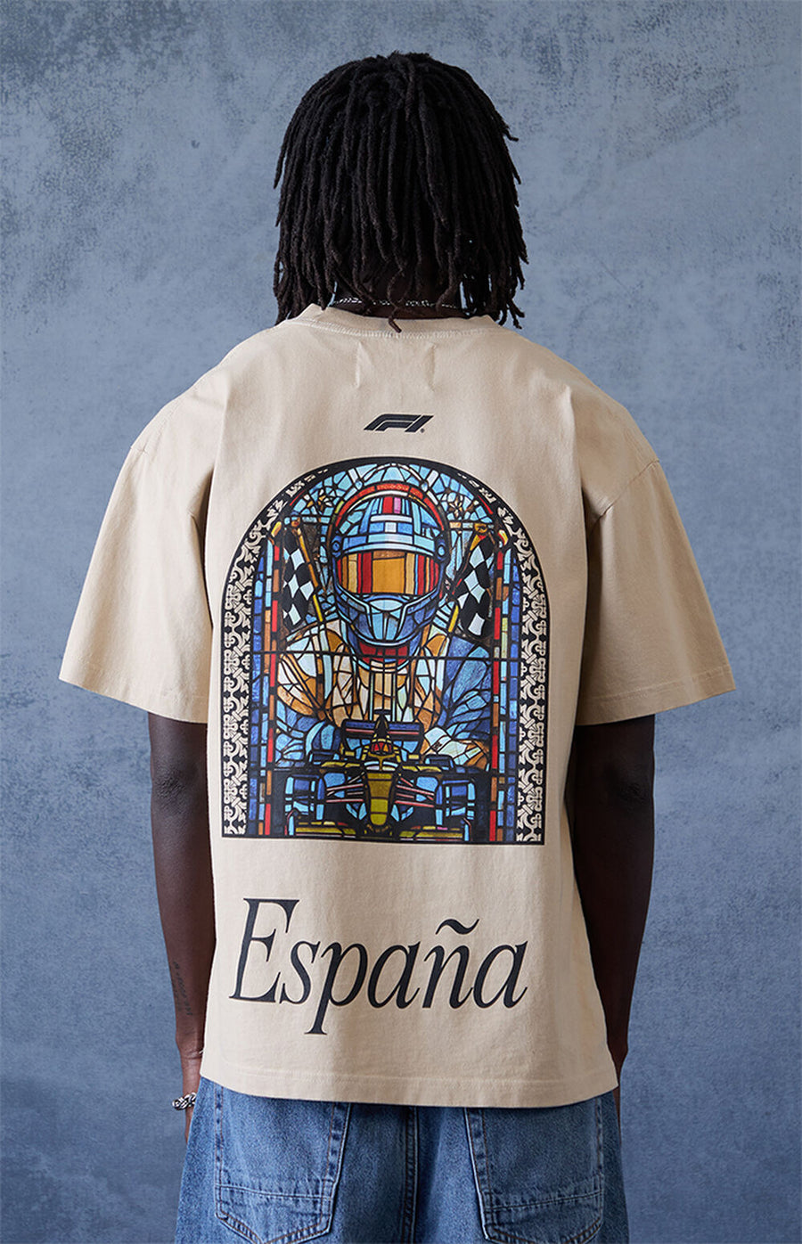 F1 España Stained Glass Oversized T-Shirt – Beige