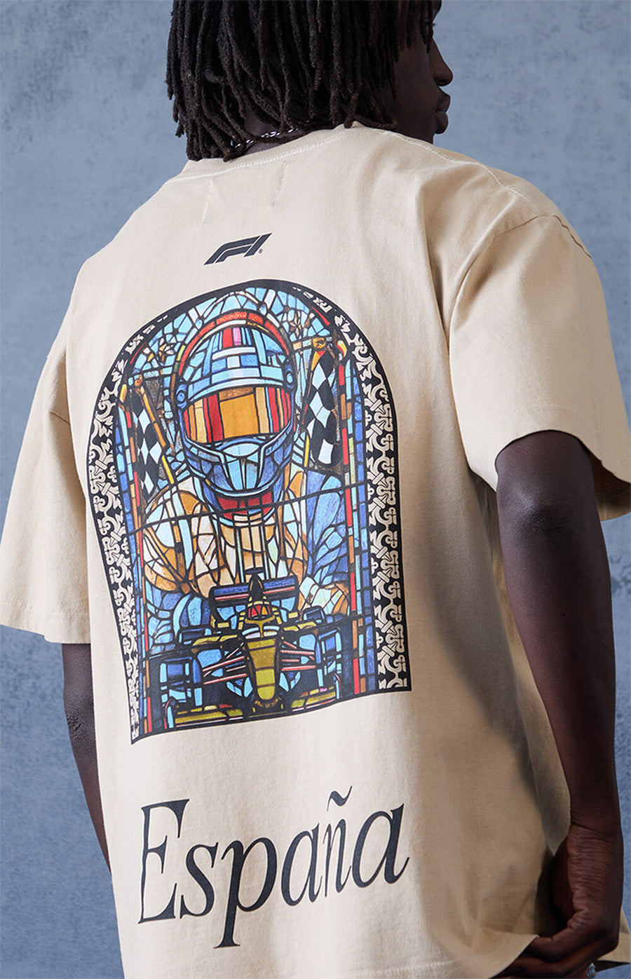 F1 España Stained Glass Oversized T-Shirt – Beige
