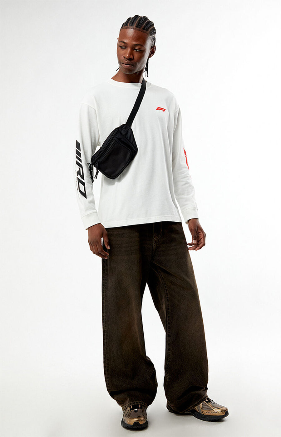 F1 Super Track Full Sleeve Oversized T-Shirt – White