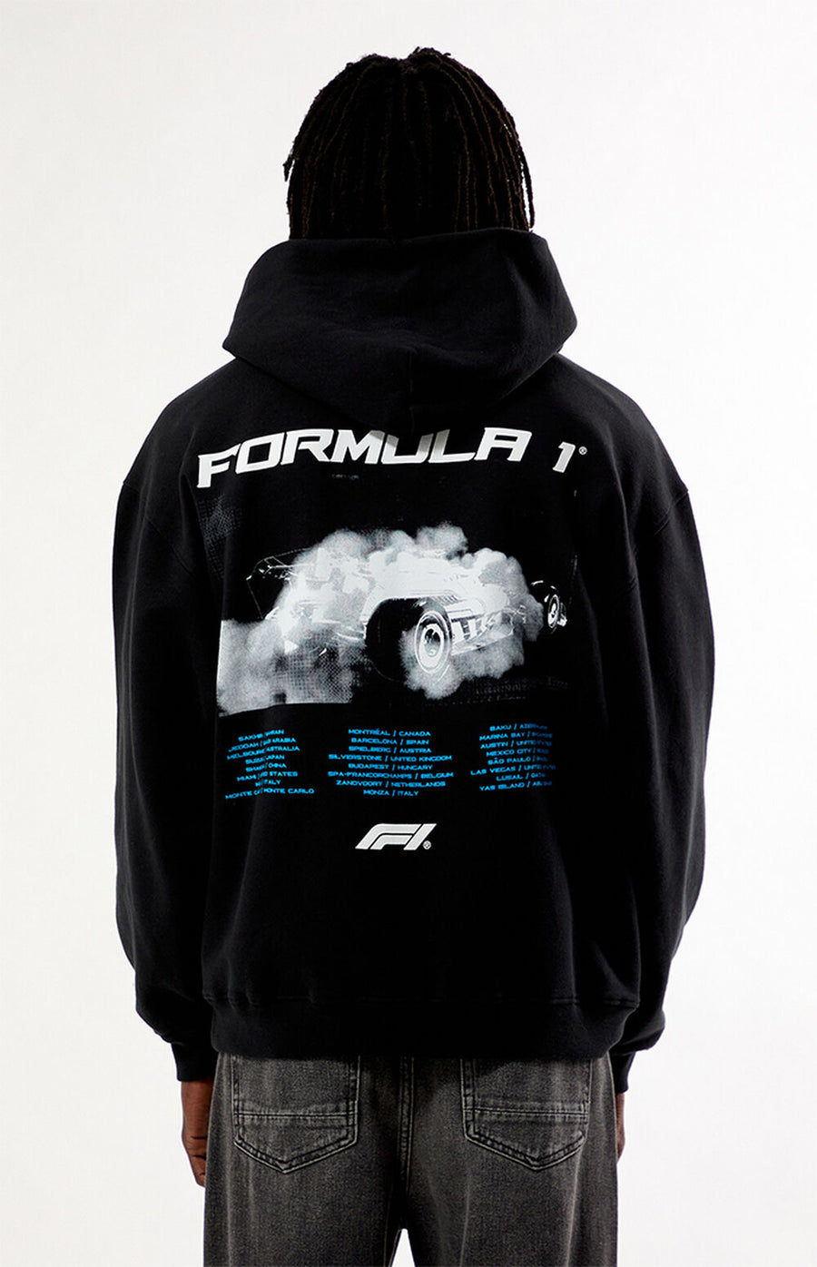 Formula 1 Smoke Burnout World Tour Oversized Hoodie – Black