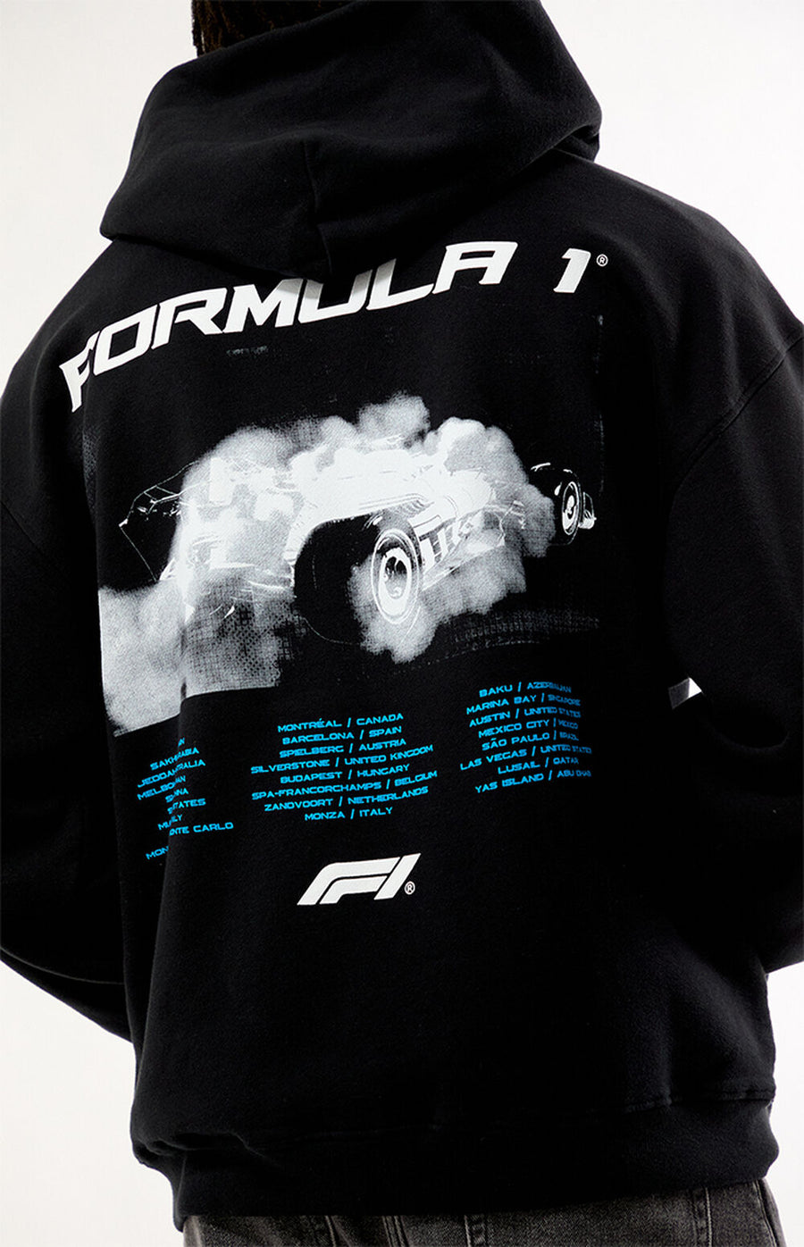 Formula 1 Smoke Burnout World Tour Oversized Hoodie – Black