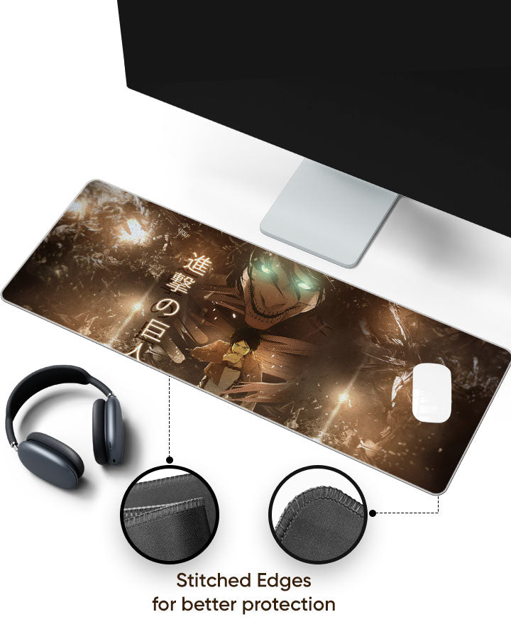 Eren Yeager – Attack Titan Gaming Desk Mat with stitched edges (EdgeGuard)