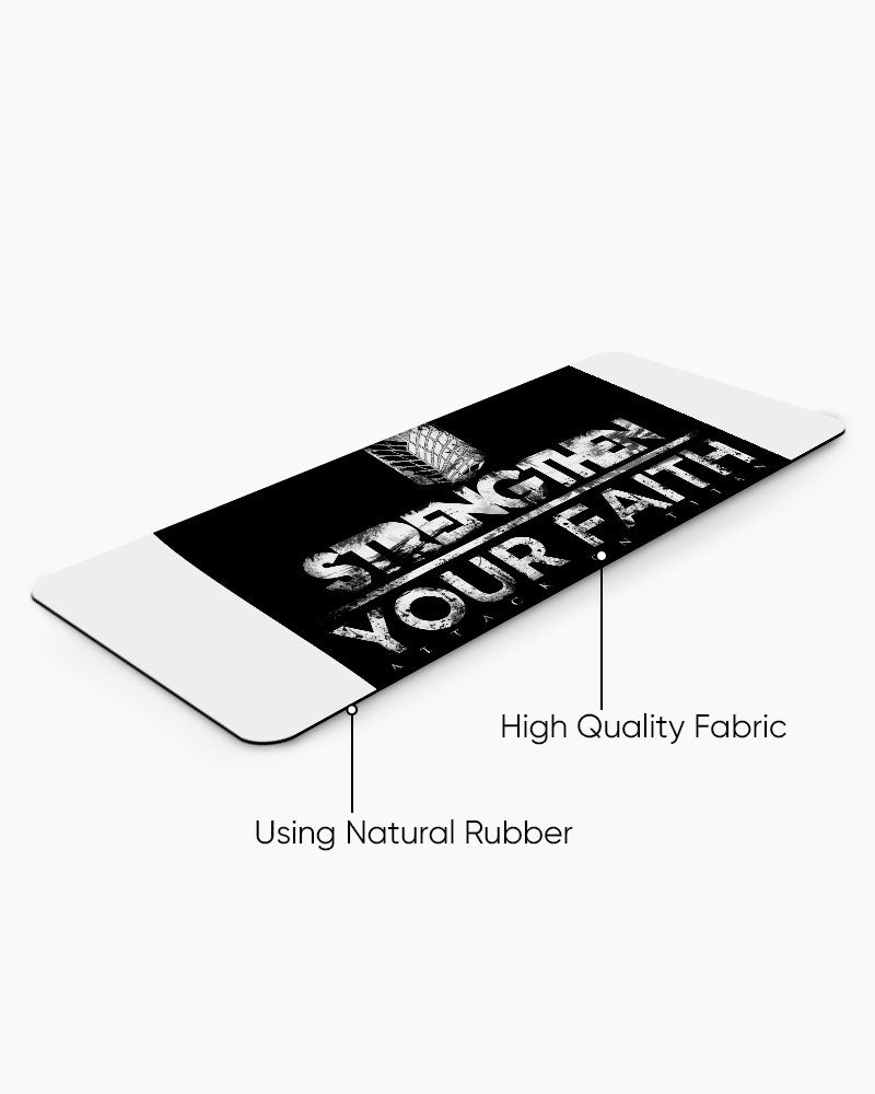 Survey Corps – Strengthen Your Faith Gaming Desk Mat, angled view