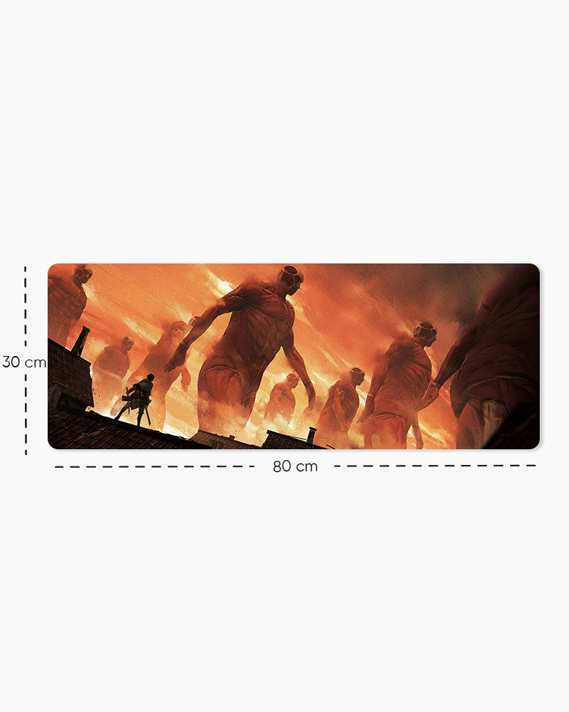 The Rumbling Gaming Desk Mat, Large size shown: 80 × 30 cm