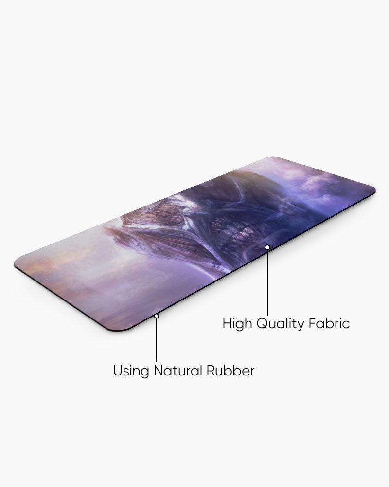 Colossal Titan – Portrait Gaming Desk Mat, angled view