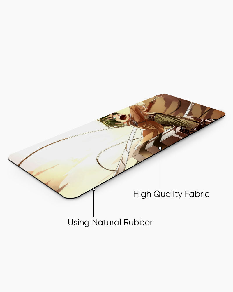 Eren Yeager – ODM Gear Gaming Desk Mat, angled view