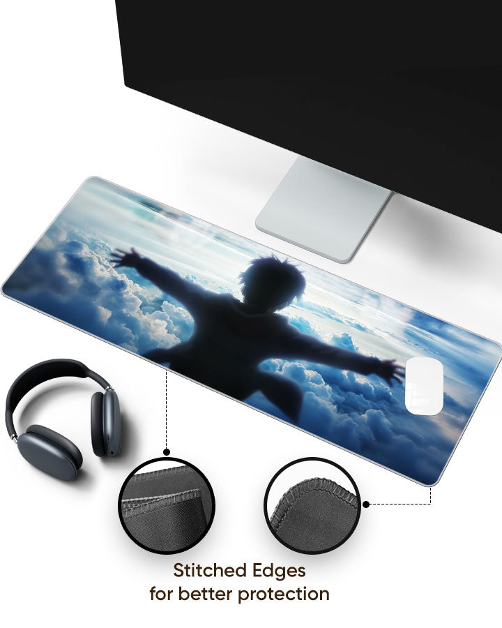 Eren Yeager – Freedom Gaming Desk Mat with stitched edges (EdgeGuard)