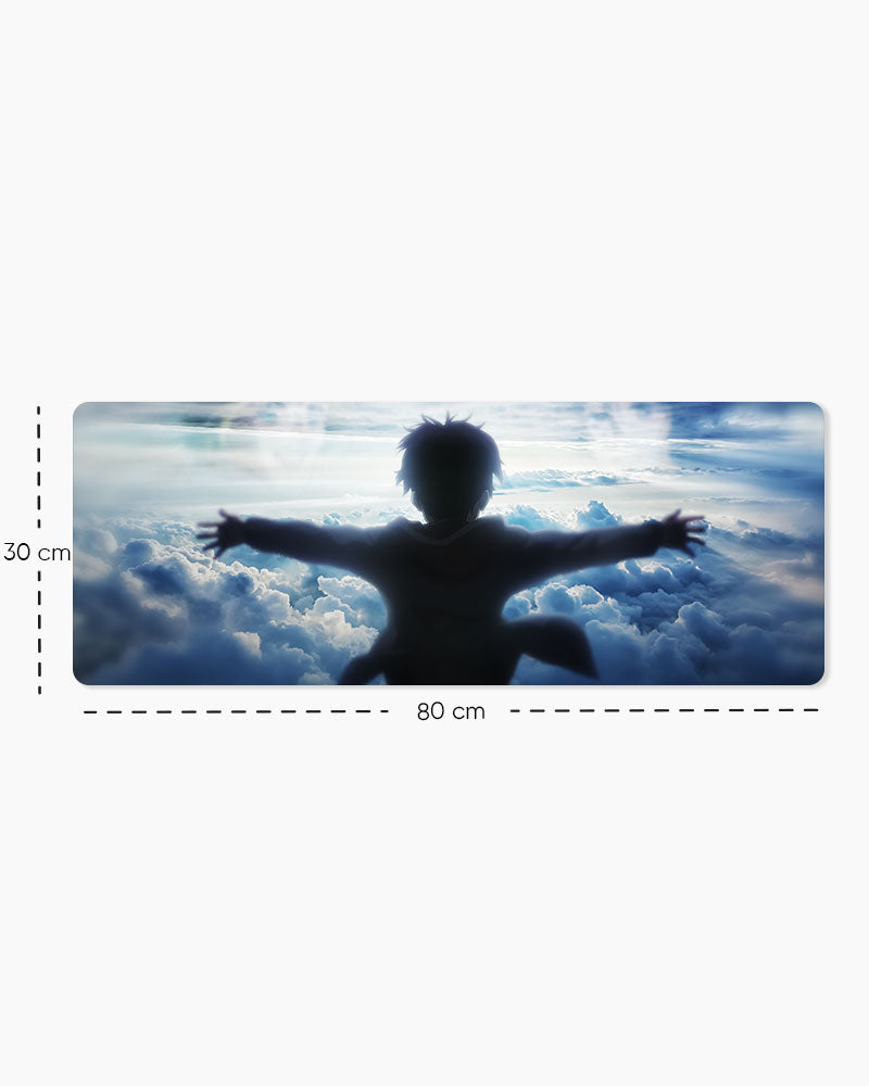 Eren Yeager – Freedom Gaming Desk Mat, Large size shown: 80 × 30 cm