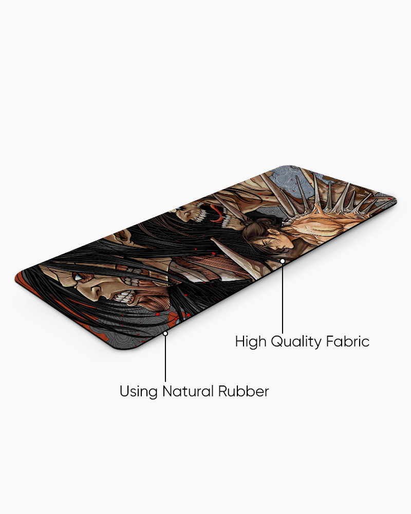 Eren Yeager – Final Season Gaming Desk Mat, angled view