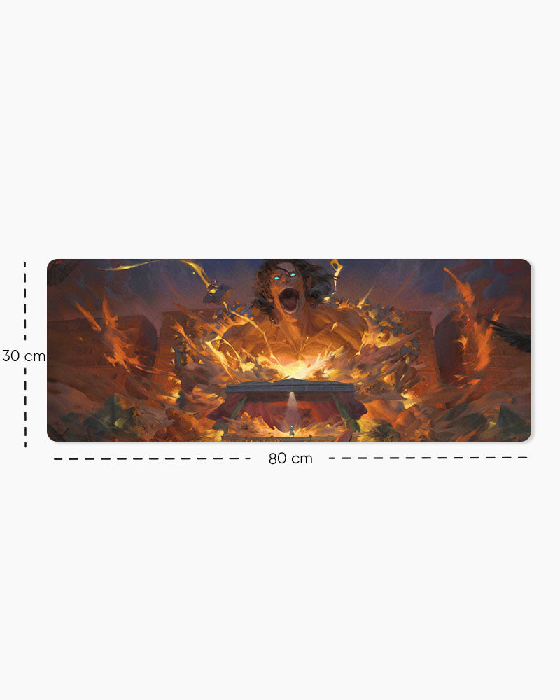 Attack Titan – Declaration of War Gaming Desk Mat, Large size shown: 80 × 30 cm