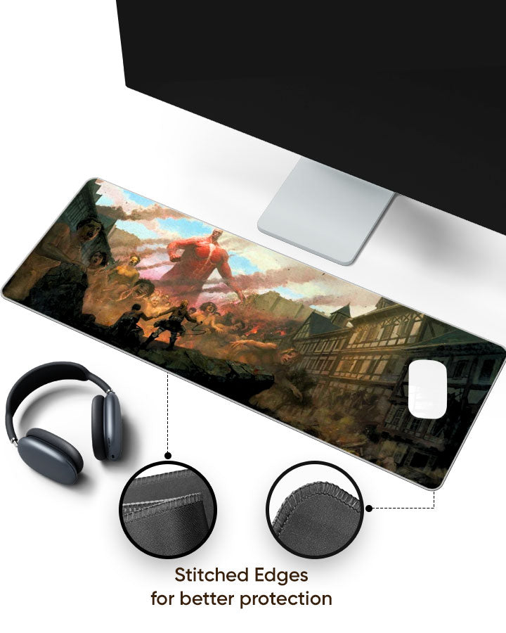 Colossal Titan – Titan Invasion Gaming Desk Mat with stitched edges (EdgeGuard)