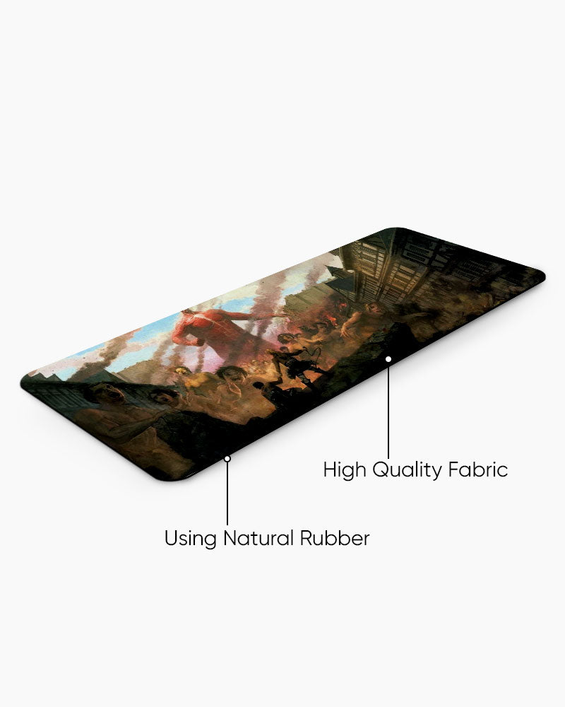 Colossal Titan – Titan Invasion Gaming Desk Mat, angled view