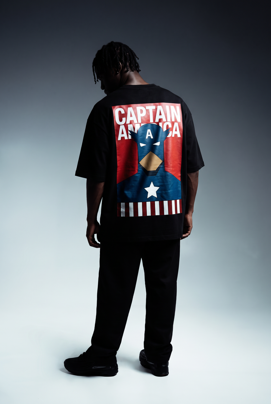 Captain America – Pop Art Poster Oversized T-Shirt – image 4