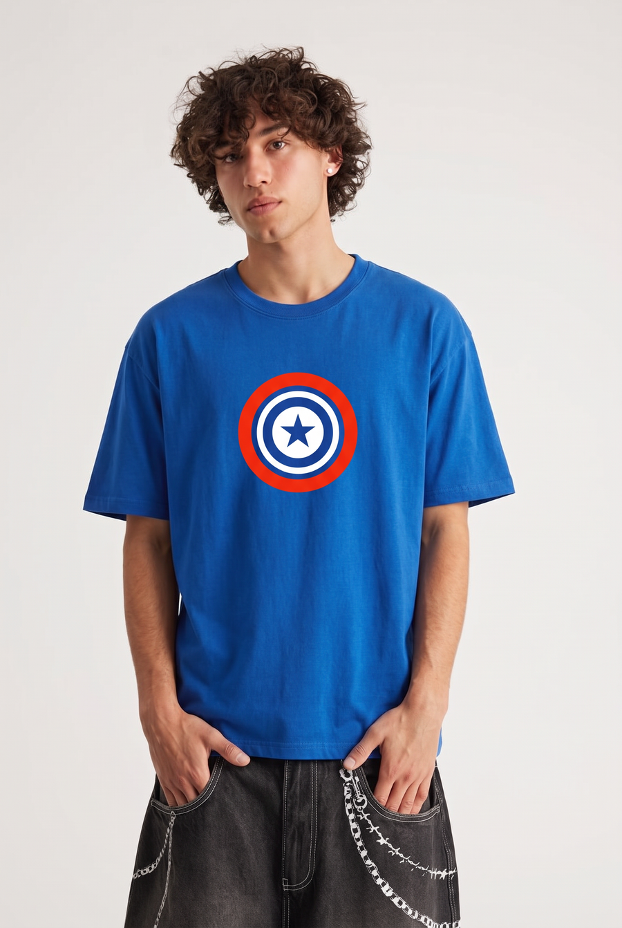 Captain America – First Avenger Blue Oversized T-Shirt – image 1
