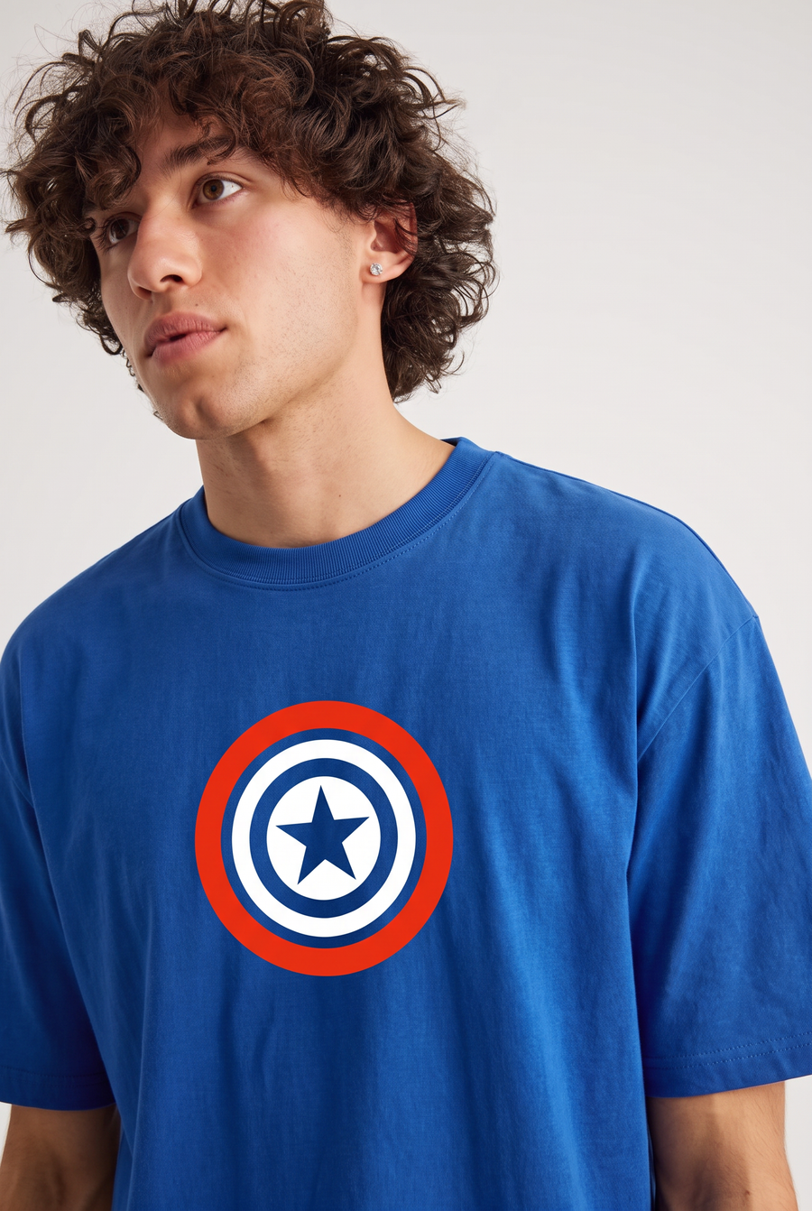 Captain America – First Avenger Blue Oversized T-Shirt – image 2