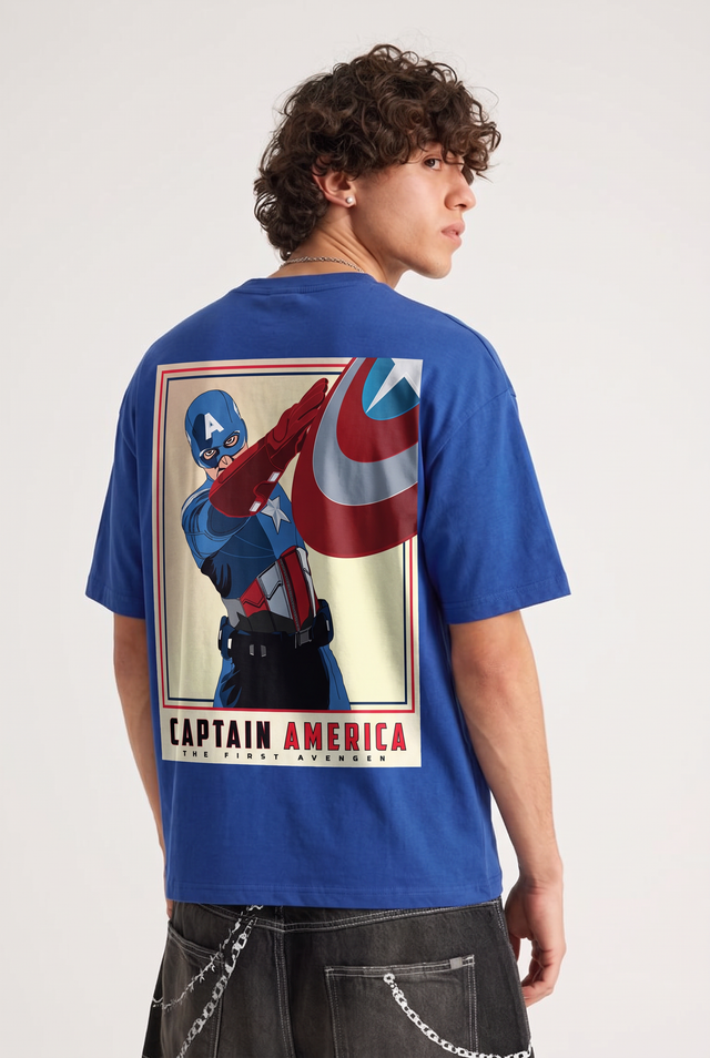 Captain America – First Avenger Blue Oversized T-Shirt – image 3