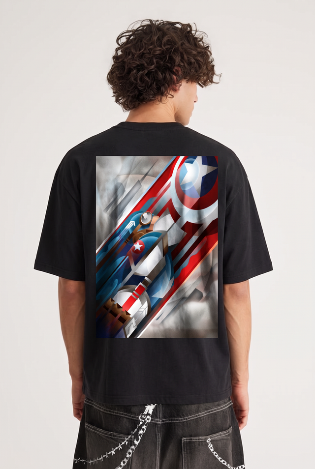 Captain America – Winged Shield Oversized T-Shirt – image 3