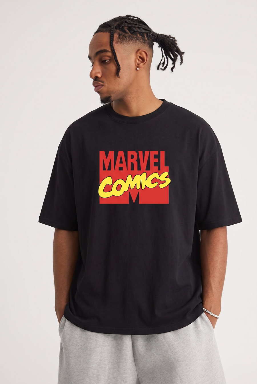 Captain America – Marvel Comics Leap Oversized T-Shirt – image 1