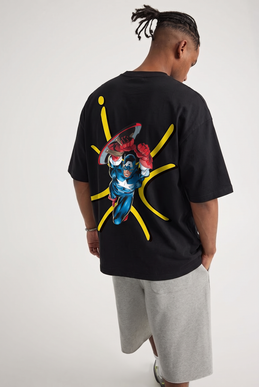 Captain America – Marvel Comics Leap Oversized T-Shirt – image 4