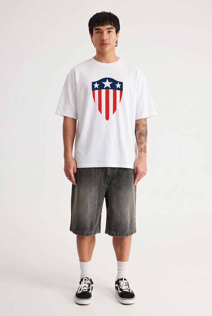 Captain America – Super Soldier White Oversized T-Shirt – image 1