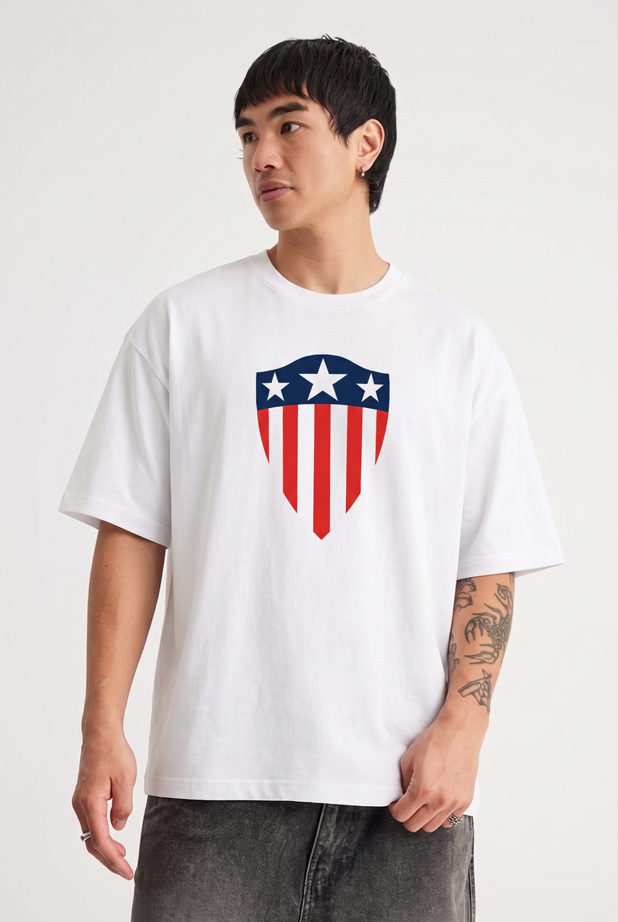 Captain America – Super Soldier White Oversized T-Shirt – image 2