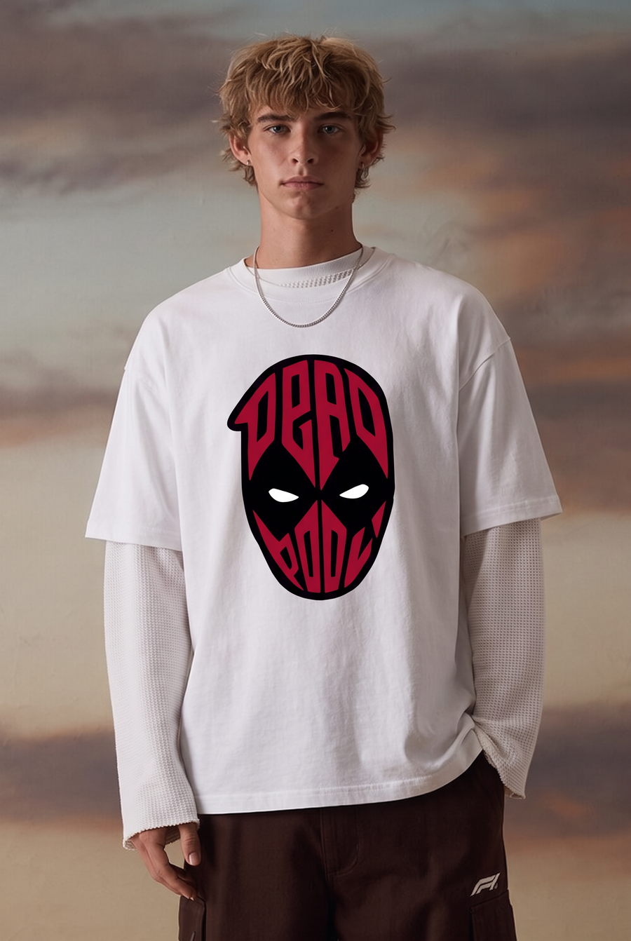 Deadpool – Smokin' Hot White Oversized T-Shirt – image 1