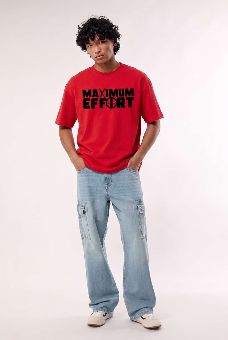 Deadpool – Maximum Effort Red Oversized T-Shirt – image 1