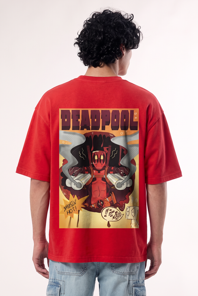 Deadpool – Maximum Effort Red Oversized T-Shirt – image 3