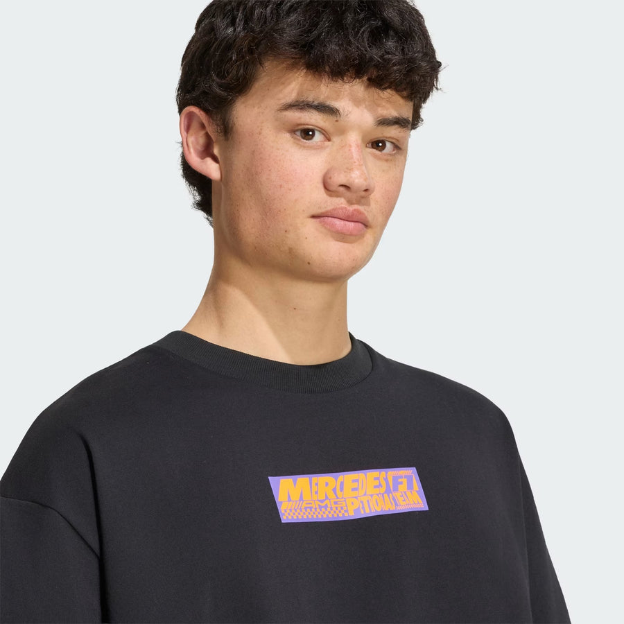 Mercedes-AMG Petronas F1 Team Lights On Oversized T-Shirt – Black