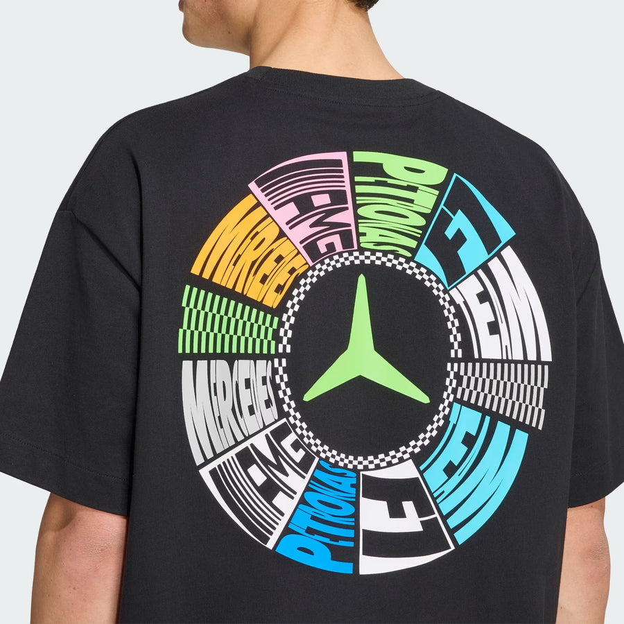 Mercedes-AMG Petronas F1 Team Lights On Oversized T-Shirt – Black