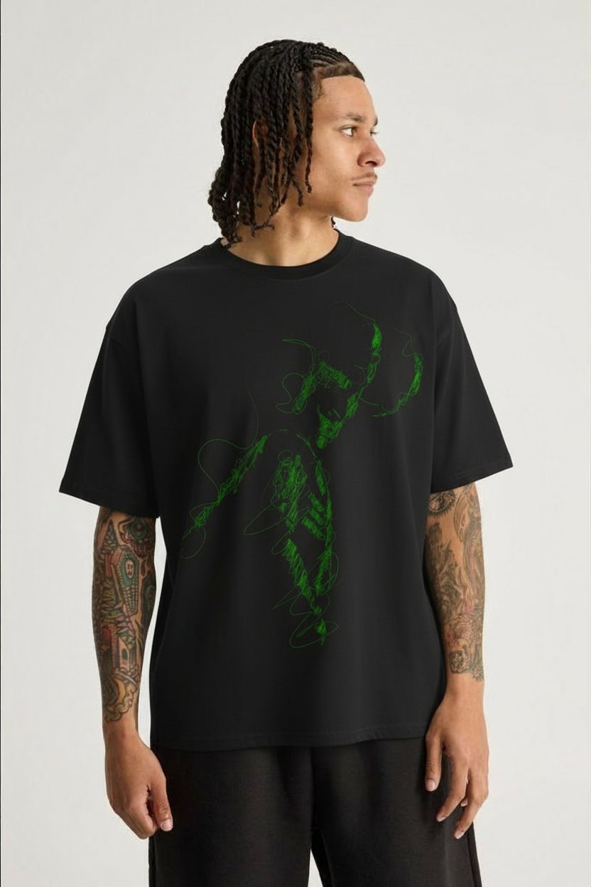 Loki – Green Sketch Oversized T-Shirt – image 2