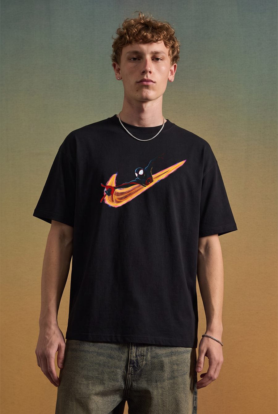 Miles Morales – Spider-Verse Paint Oversized T-Shirt – image 1