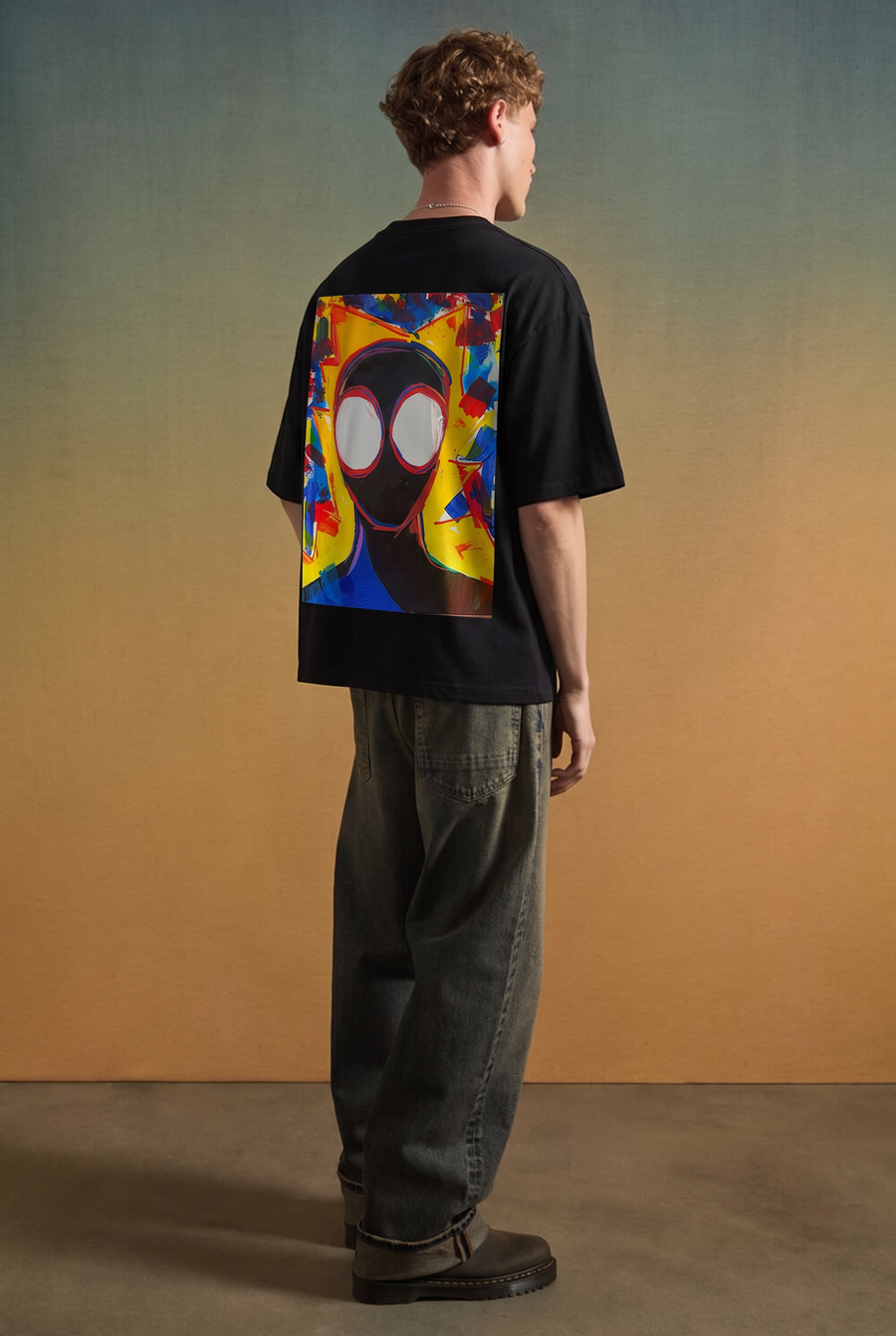 Miles Morales – Spider-Verse Paint Oversized T-Shirt – image 5