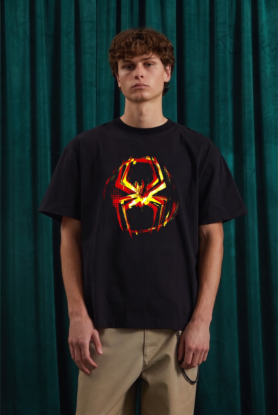 Miles Morales – Into the Spider-Verse Collage Oversized T-Shirt – image 1