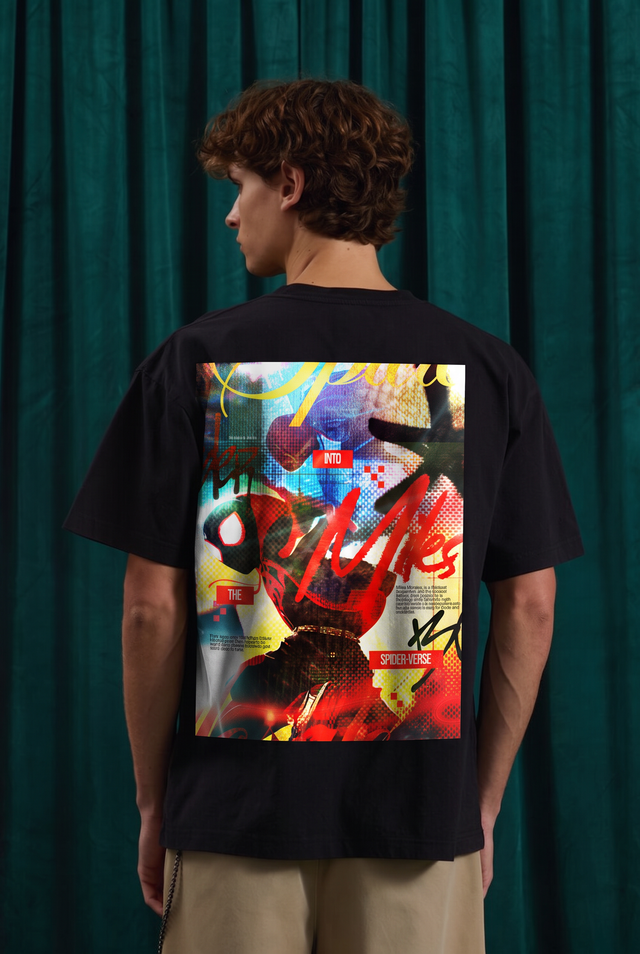 Miles Morales – Into the Spider-Verse Collage Oversized T-Shirt – image 2