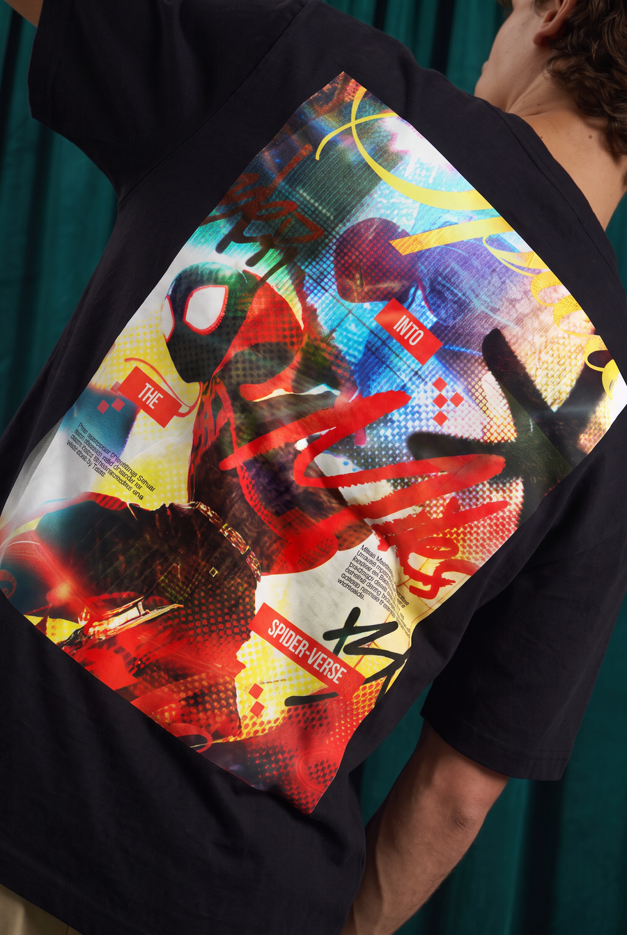 Miles Morales – Into the Spider-Verse Collage Oversized T-Shirt – image 3