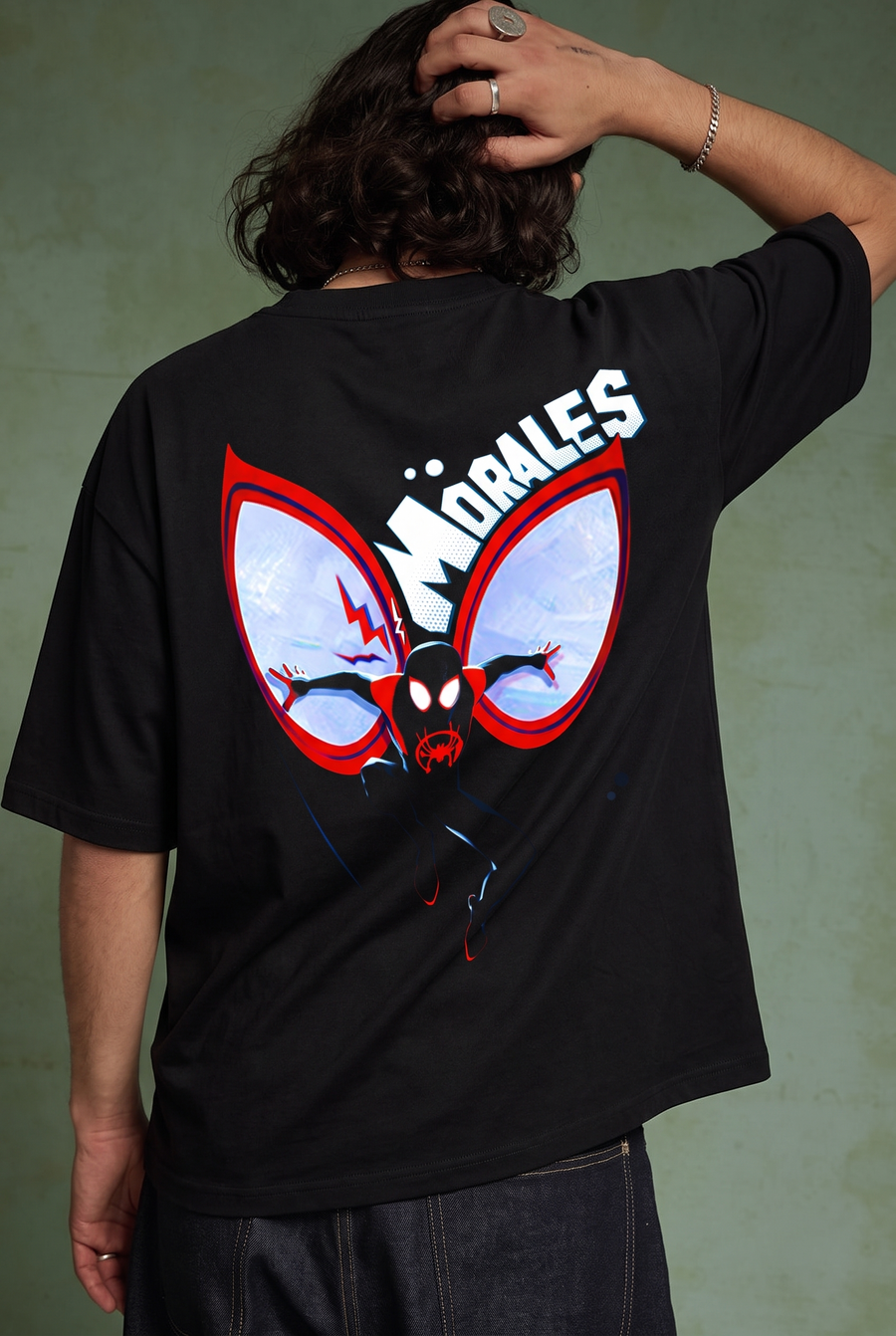 Miles Morales – Morales Mask Oversized T-Shirt – image 4