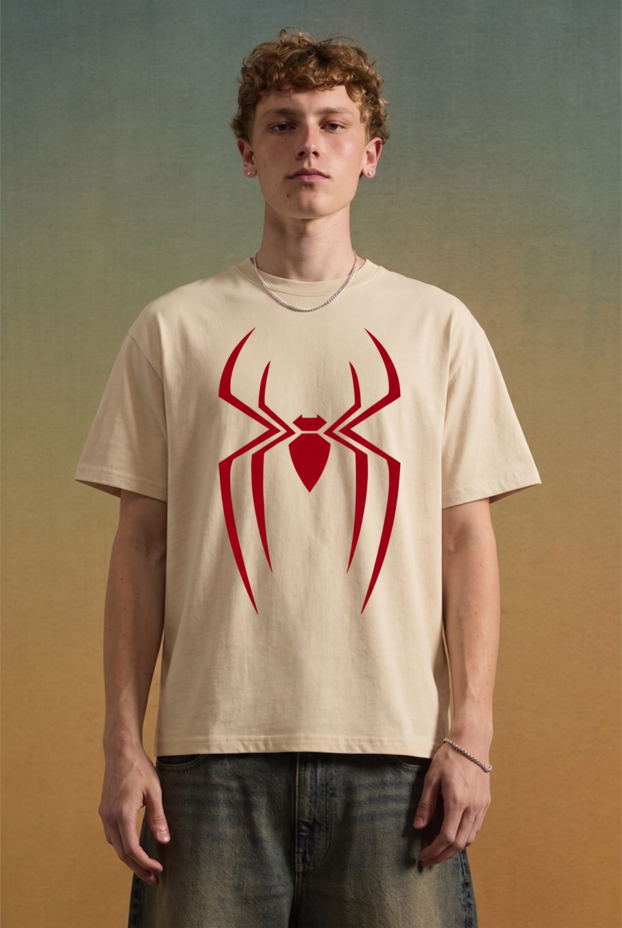 Spider-Man – Classic Swing Off-White Oversized T-Shirt – image 1