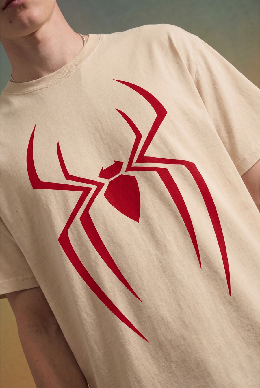 Spider-Man – Classic Swing Off-White Oversized T-Shirt – image 3